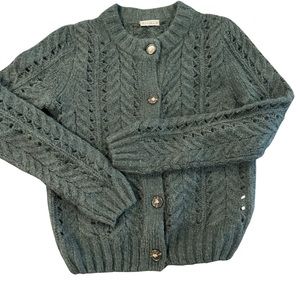 J. Crew Point Sur Dark Green Cardigan Sweater Size Small